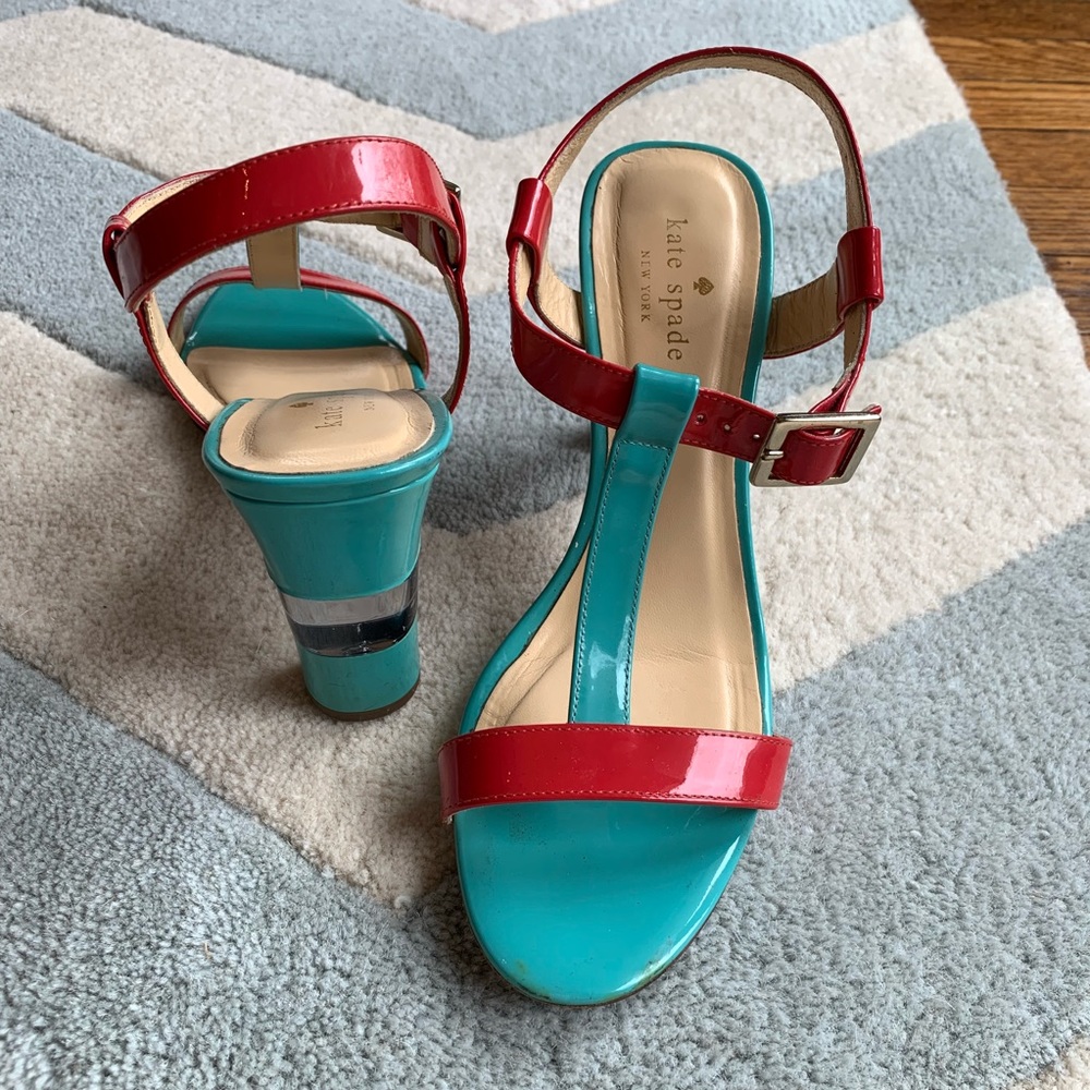 Kate Spade T-Strap Patent Leather Block Heels